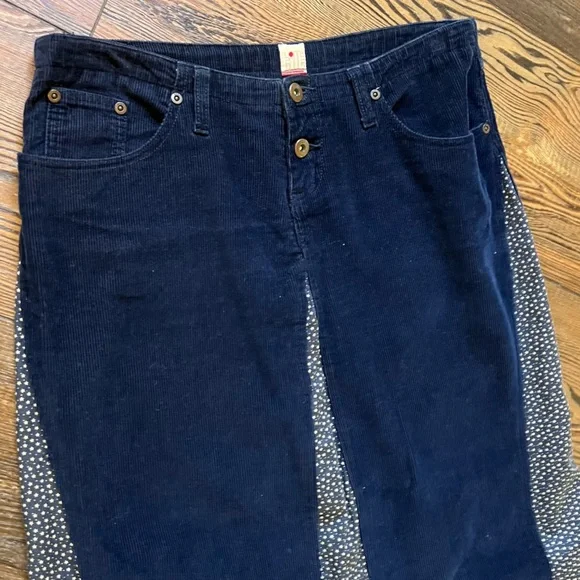 Vintage Maxi Skirt Corduroy Inverted Pleats Star Print pocket patch size medium - Picture 7 of 14